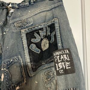 Magnolia Pearl Artistic Blue Patchwork Jeans Dani Punks